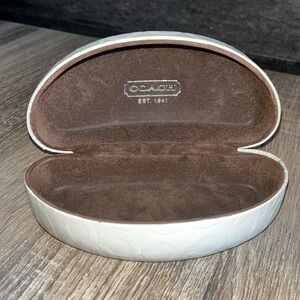 COACH White Signature Embossed Hard Eyeglass / Sunglasses Case